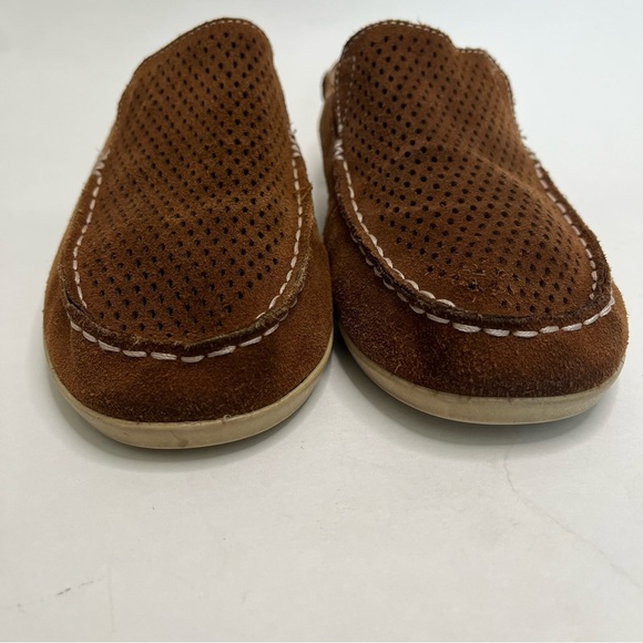 OluKai Nohea Perforated Brown Suede Leather Slip On Loafers Women's 8.5 - Picture 2 of 11